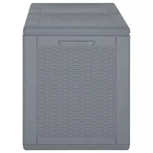  szürke PP rattan kerti tárolóláda 180 L