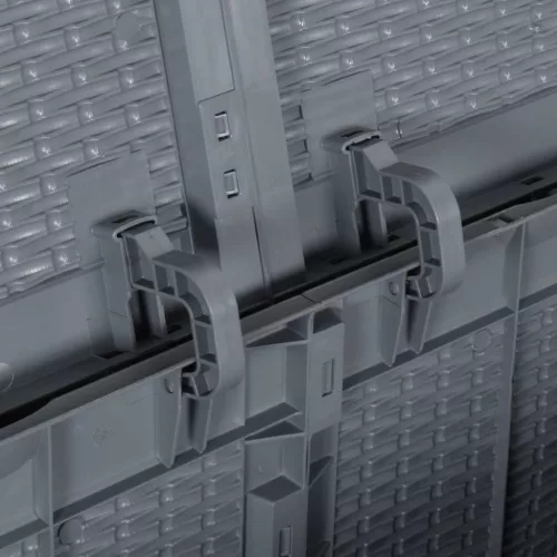  szürke PP rattan kerti tárolóláda 180 L