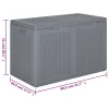  szürke PP rattan kerti tárolóláda 180 L