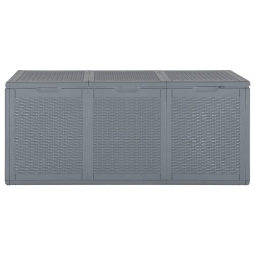  szürke PP rattan kerti tárolóláda 270 L