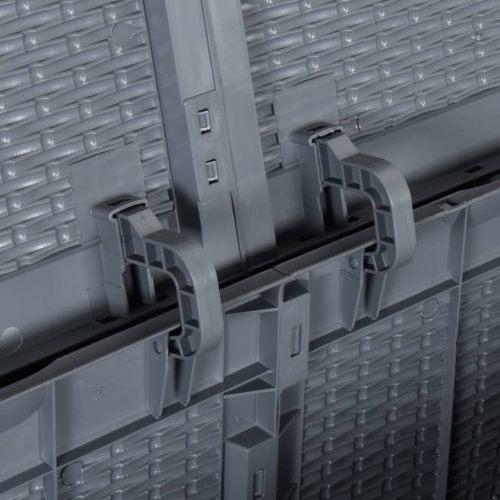  szürke PP rattan kerti tárolóláda 270 L