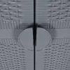 szürke PP rattan kerti tárolószekrény 65 x 45 x 172 cm