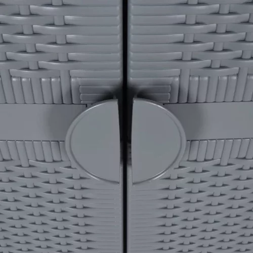  szürke PP rattan kerti tárolószekrény 65 x 45 x 172 cm