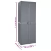  szürke PP rattan kerti tárolószekrény 65 x 45 x 172 cm
