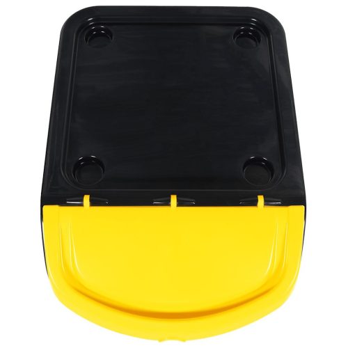  egymásra rakható hulladékgyűjtők fedelekkel 3 db Fekete PP 78 L