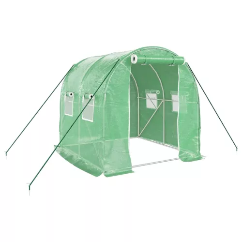  zöld acélvázas melegház 4 m² 2 x 2 x 2 m