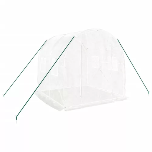  fehér acélvázas melegház 4 m² 2x2x2 m