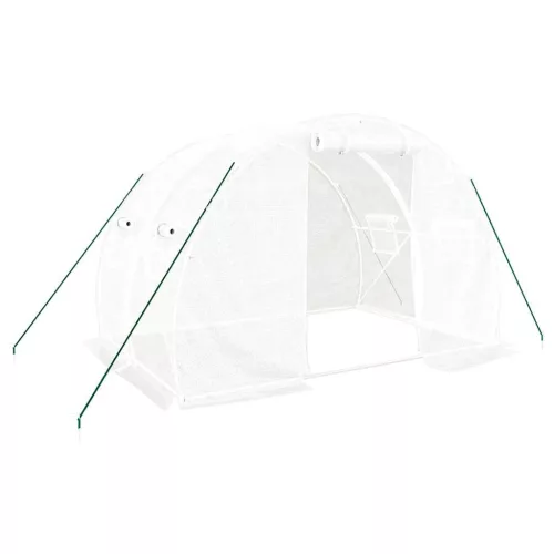  fehér acélvázas melegház 6 m² 3 x 2 x 2 m