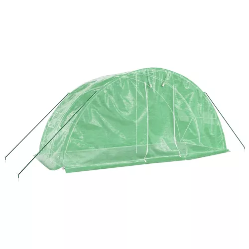  zöld acélvázas melegház 10 m² 5 x 2 x 2,3 m