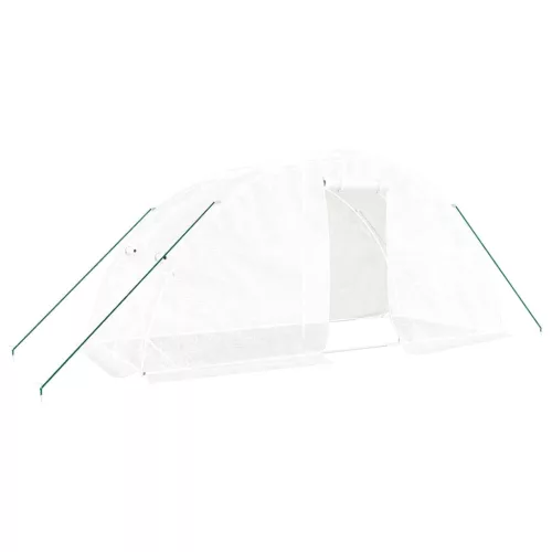  fehér acélvázas melegház 10 m² 5 x 2 x 2,3 m