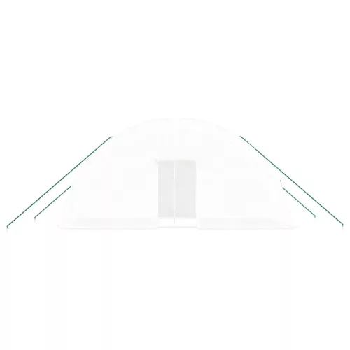  fehér acélvázas melegház 12 m² 6 x 2 x 2,85 m