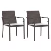 2 db barna polyrattan kerti szék párnával 56 x 59 x 84 cm