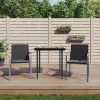  2 db fekete polyrattan kerti szék párnával 56 x 59 x 84 cm
