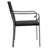  2 db fekete polyrattan kerti szék párnával 56 x 59 x 84 cm