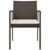  2 db barna polyrattan kerti szék párnával 56,5 x 57 x 83 cm