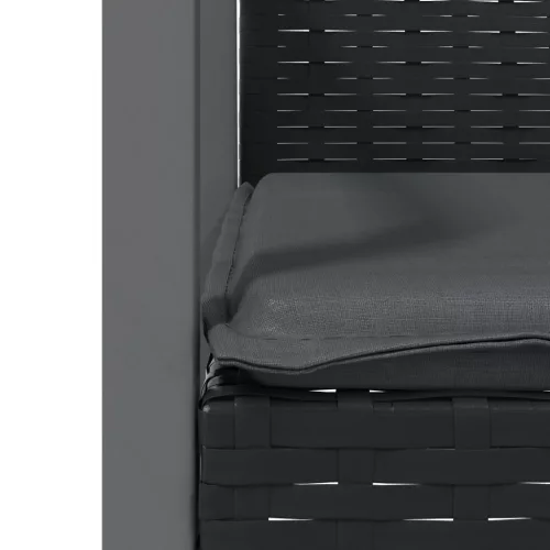  2 db fekete polyrattan kerti szék párnával 56,5 x 57 x 83 cm