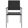  2 db fekete polyrattan kerti szék 54 x 62,5 x 89 cm