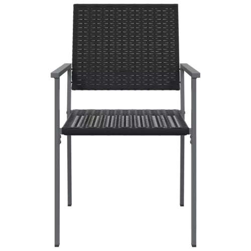  2 db fekete polyrattan kerti szék 54 x 62,5 x 89 cm