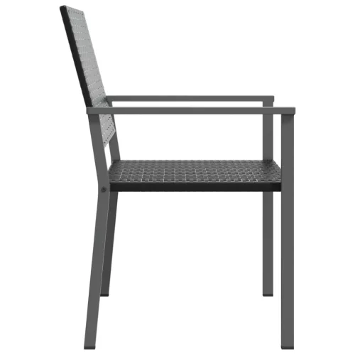  2 db fekete polyrattan kerti szék 54 x 62,5 x 89 cm