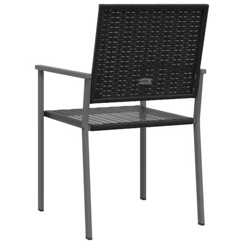  2 db fekete polyrattan kerti szék 54 x 62,5 x 89 cm