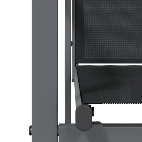  2 db fekete textilén és acél kerti szék 55 x 61,5 x 90 cm