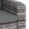  szürke polyrattan dönthető kerti szék párnával