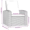  szürke polyrattan dönthető kerti szék párnával