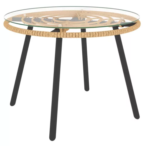  3 részes polyrattan kerti ülőgarnitúra sötétszürke párnákkal