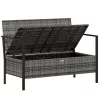  2 személyes szürke polyrattan kerti kanapé párnával