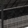  2 személyes szürke polyrattan kerti kanapé párnával