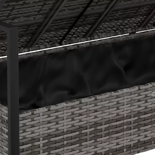  2 személyes szürke polyrattan kerti kanapé párnával