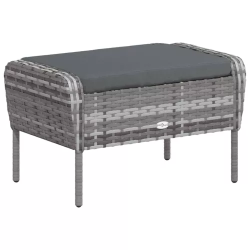  szürke polyrattan kerti szék lábtartóval