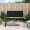  fekete 2-személyes polyrattan kerti pad