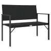  fekete 2-személyes polyrattan kerti pad