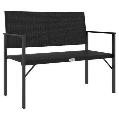  fekete 2-személyes polyrattan kerti pad