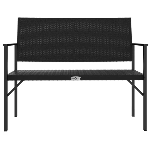  fekete 2-személyes polyrattan kerti pad