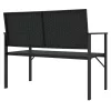  fekete 2-személyes polyrattan kerti pad