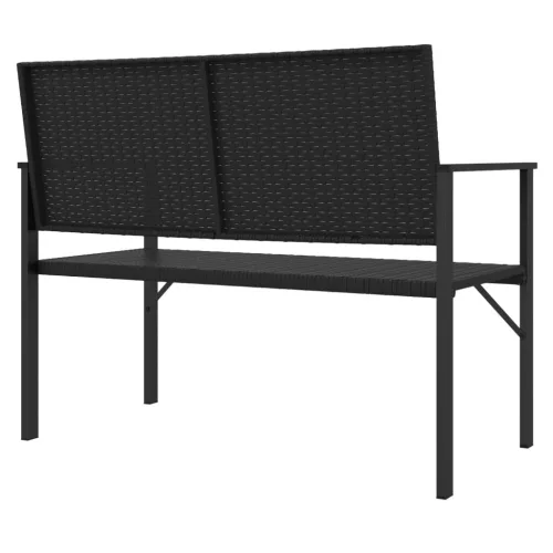  fekete 2-személyes polyrattan kerti pad