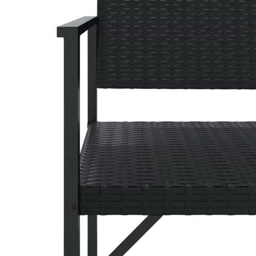  fekete 2-személyes polyrattan kerti pad