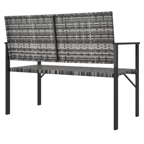  2-személyes szürke polyrattan kerti pad