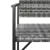  2-személyes szürke polyrattan kerti pad