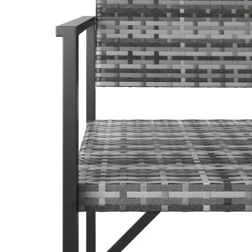  2-személyes szürke polyrattan kerti pad