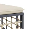  polyrattan kerti középső kanapé bézs párnákkal