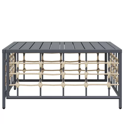  antracitszürke polyrattan kerti asztal 70 x 70 x 34 cm