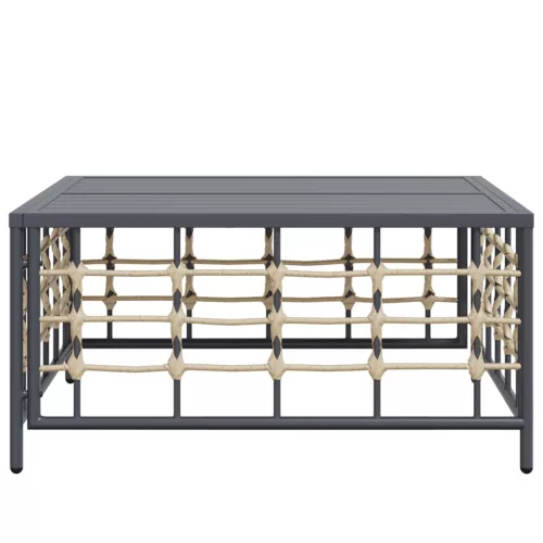  antracitszürke polyrattan kerti asztal 70 x 70 x 34 cm