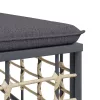  sötétszürke polyrattan kerti középső kanapé párnával