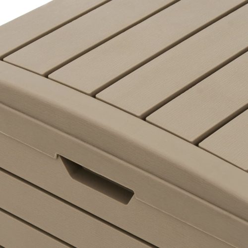  világosbarna kültéri polipropilén szemeteskuka 41x41x86 cm