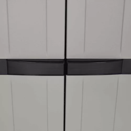  szürke és fekete PP kültéri tárolószekrény 65 x 37 x 165 cm