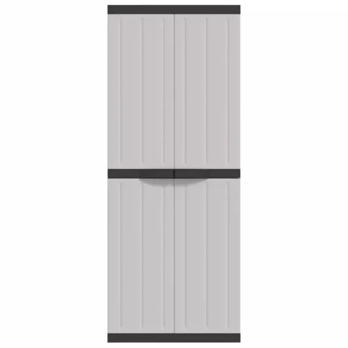  szürke és fekete PP kültéri tárolószekrény 65 x 37 x 165 cm