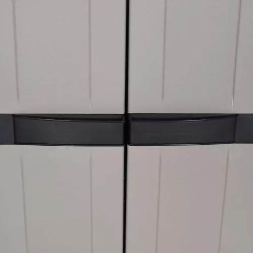  szürke és fekete PP kültéri tárolószekrény 65 x 37 x 165 cm